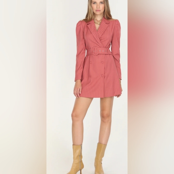 Adelyn Rae Kayla Pinstripe Blazer Dress - Picture 4 of 14